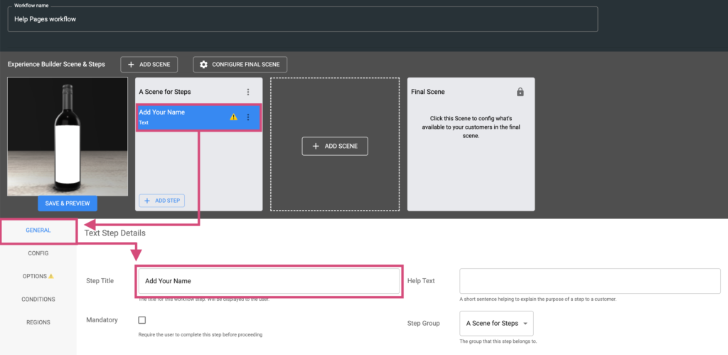 workflow stepName